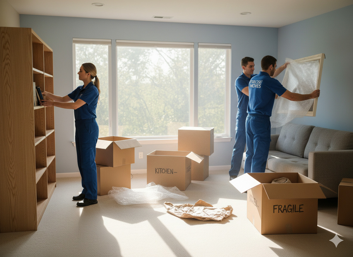 Uppackning av lådor i nytt hem